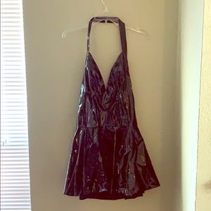 Black latex dress
